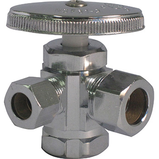 China supplier angle brass material zinc alloy handle bathroom three-way angle stop valve